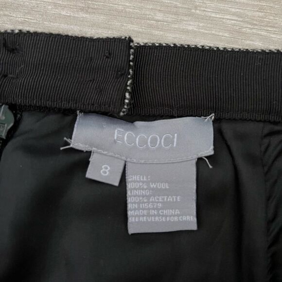 ECCOCI Gray 100% wool beaded sequin embroidered pencil skirt size 8 - Picture 3 of 7